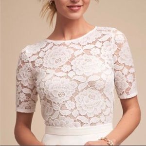 BHLDN Anthropologie Jive Sheer Lace Top - M